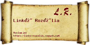 Linkó Rozália névjegykártya
